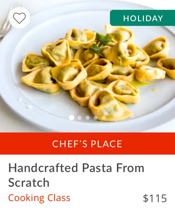 Ticket for Cooking Class- Handcrafted Pasta From Scratch